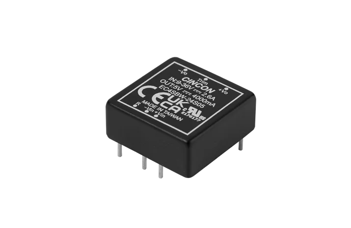 EC4SBW 20Watts(20瓦) 4:1輸入電壓範圍 1x1英吋隔離型 DC-DC電源轉換器